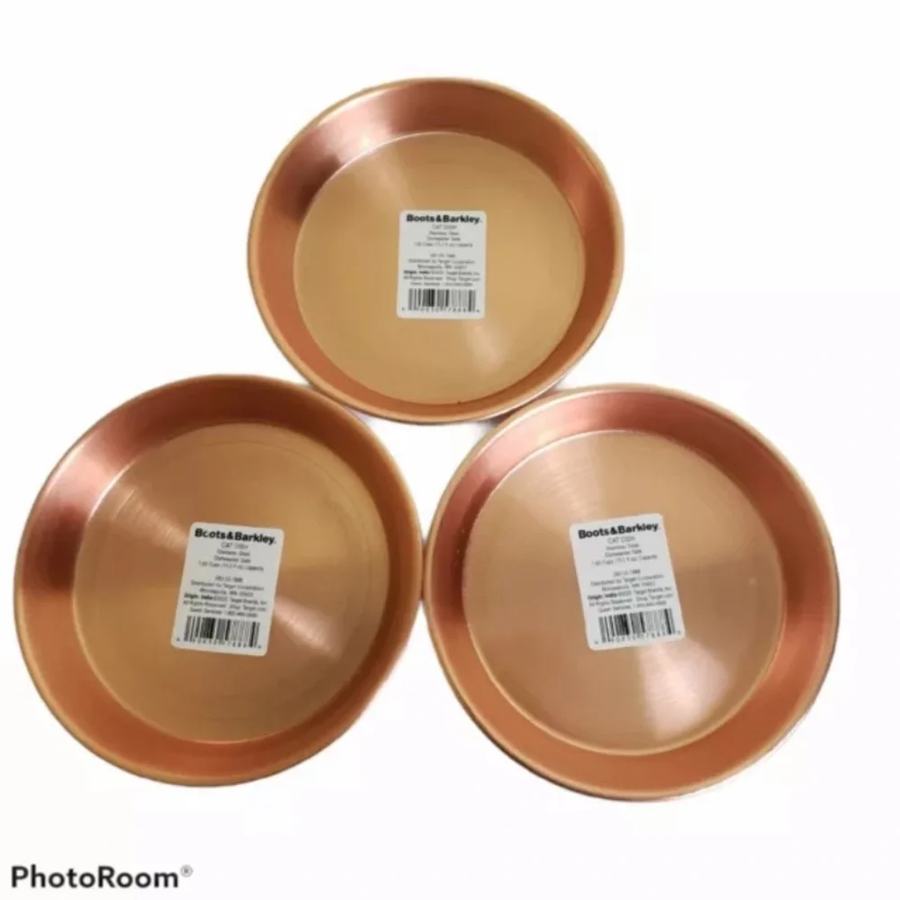 Bundle of 3 x Boots & Barkley Copper Pet Dishes NEW